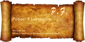 Potor Florencia névjegykártya